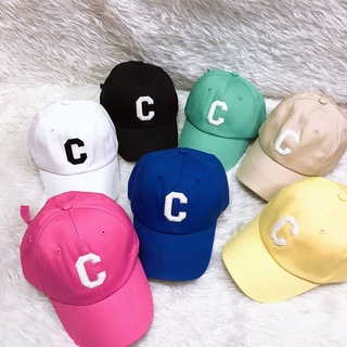 หมวกแก๊ป ภาษาอังกฤษ C แฟชั่นเกาหลีผู้หญิงผู้ชายใส่ได้