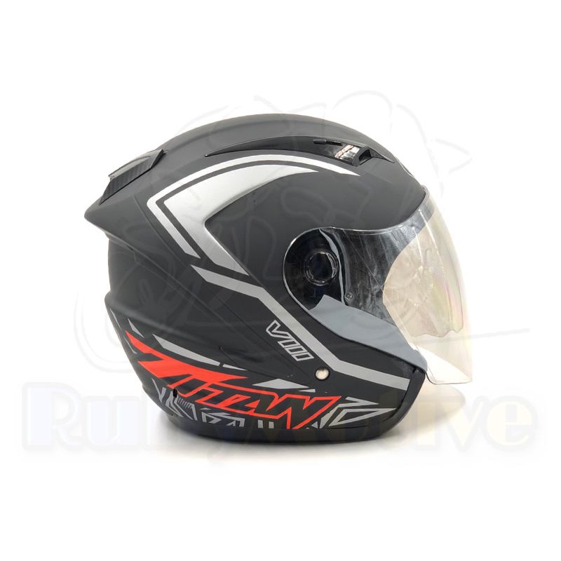หมวกกันน็อคยี่ห้อ INDEX รุ่น TITAN 8  ใส่สบายไม่ปิดคาง ไซส์ L