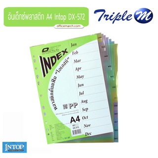 อินเด็กซ์พลาสติก A4 12 หยัก Intop DX-572