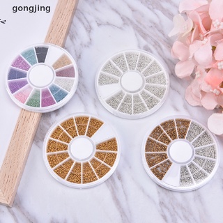 Gong ลูกปัดพลอยเทียม 3D สําหรับตกแต่งเล็บ DIY