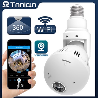 Tnnian กล้องวงจรปิดไร้สาย 3MP WIFI IP E27 Bulb CCTV V380 360 องศา มองเห็นกลางคืน เพื่อความปลอดภัย