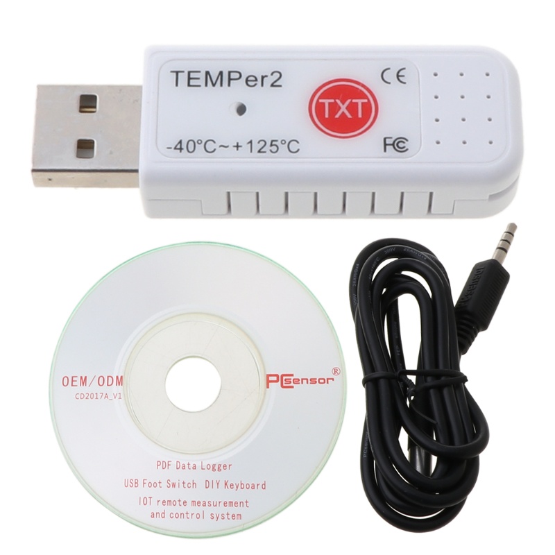 Nevʚɞ PC TEMPER2 Sensor USB เครื่องวัดความชื้นสัมพัทธ์อุณหภูมิ Data Logger Recorder