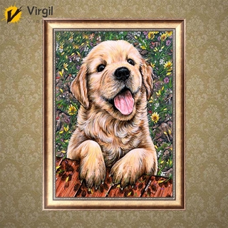 🍀🍀5D Diamond Painting  รูปสุนัขน่ารัก งาน DIY