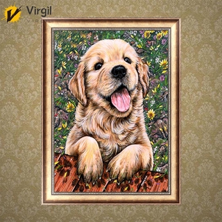 🍀🍀5D Diamond Painting  รูปสุนัขน่ารัก งาน DIY