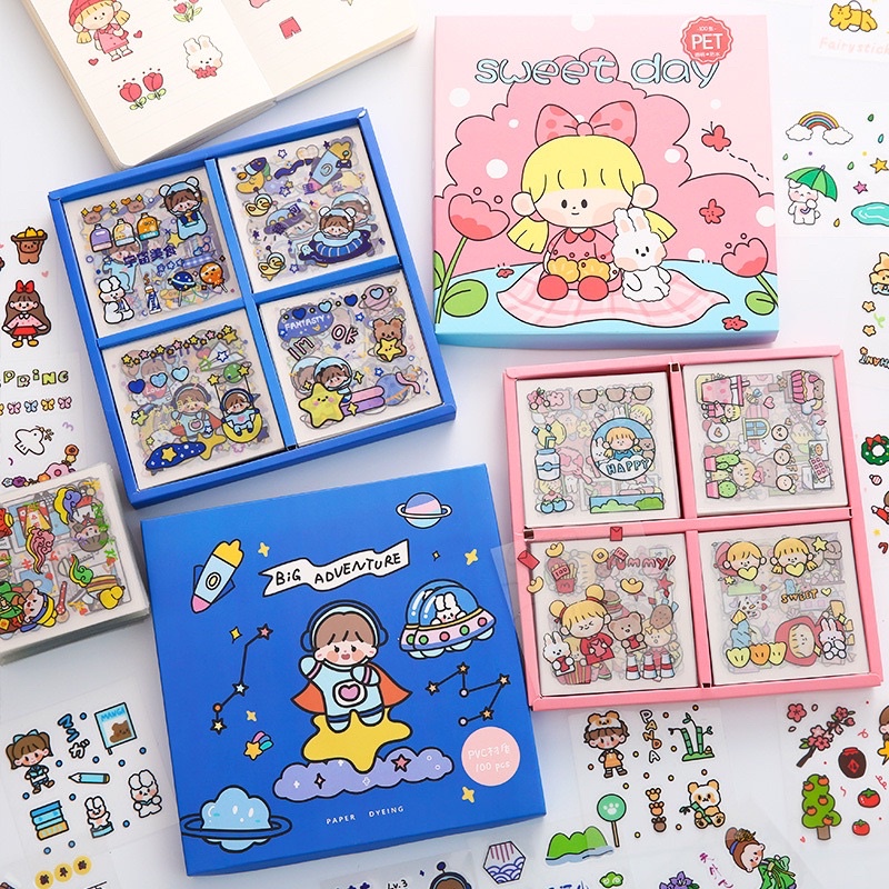 1บาท ถูกและดี สติ๊กเกอร์ การ์ตูนตกแต่ง สติ๊กเกอร์แต่งกระบอกน้ำ การ์ตูนตกแต่ง DIY