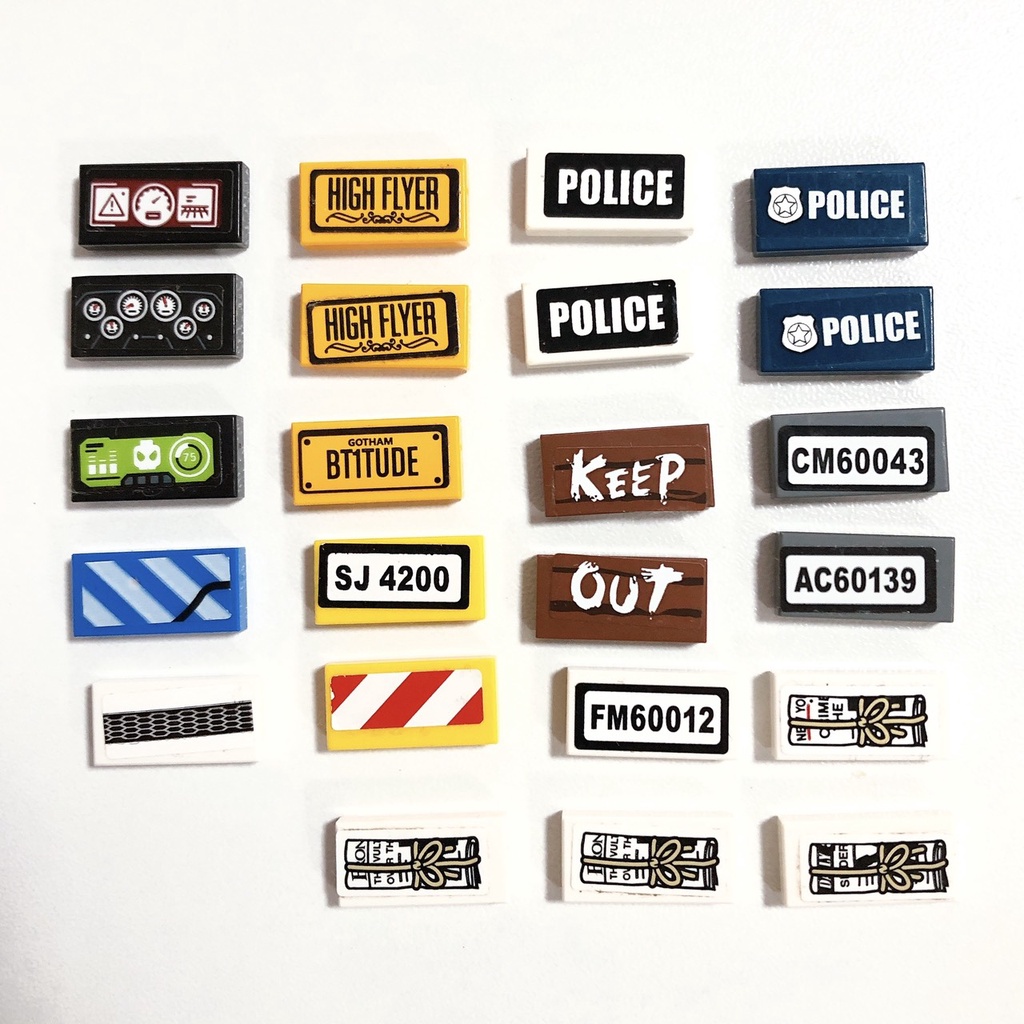 Lego part (ชิ้นส่วนเลโก้) No.3069 Tile 1 x 2 with Groove - sticker