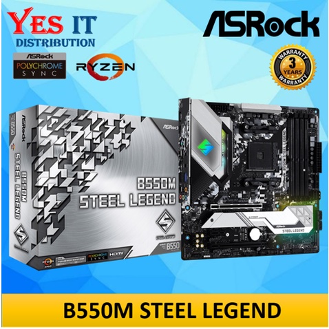 ASROCK B550M STEEL LEGEND SOCKET mATX AM4 AMD MOTHERBOARD
