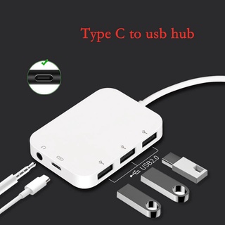 อลูมิเนียม ช่องต่อ USB 4ช่อง/ High Speed HUB Support OTG/Card reader/Mouse/Keyboard/USB 2.0 Type c OTG