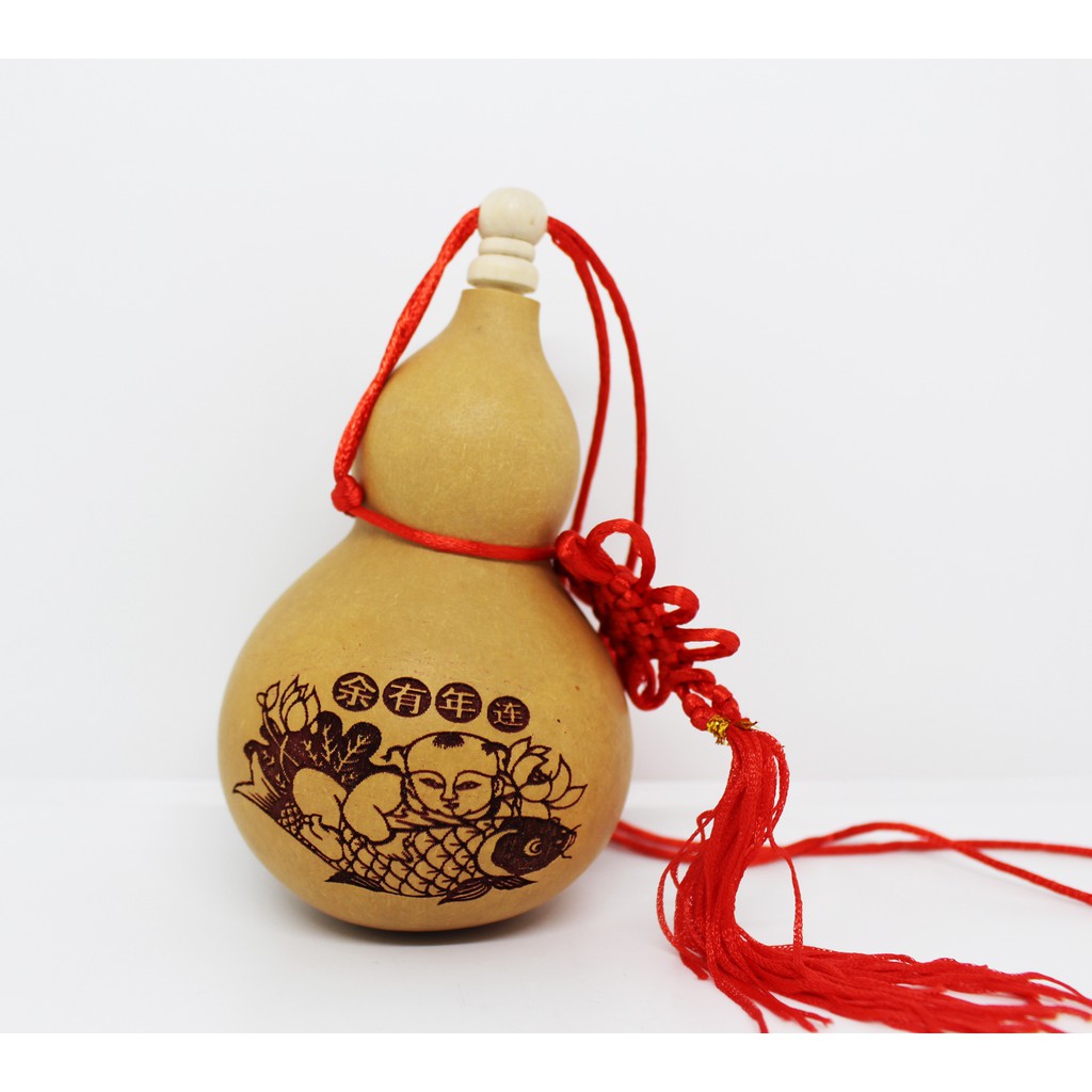 น้ำเต้า ดูดทรัพย์ เปิดฝาได้ พร้อมพู่ห้อย ขนาดกลาง - รูปที่ 3