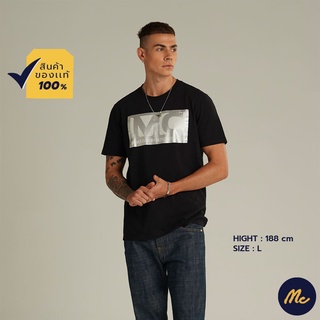 Mc JEANS เสื้อยืด ผู้ชาย แขนสั้น เสื้อยืด แม็ค แท้ คอกลม สีขาว Biker Collection MTTZ577 คอกลม สีดำ Biker Collection MTTZ548