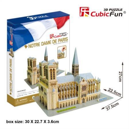 มหาวิหารนอร์ทเธอดามแห่งปารีส Notre Dame de Paris จิ๊กซอว์ 3 มิติ MC054 แบรนด์ Cubicfun ของแท้ 100%