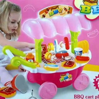 ชุดรถเข็นขายบาร์บีคิวจำลองมินิ (BBQ cart play set 28 pcs.)