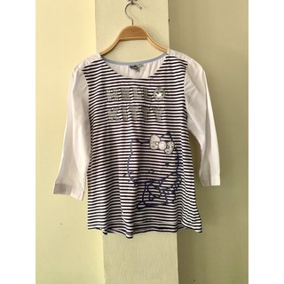 เสื้อแขนยาว แบรนด์ดัง ลายขวาง แต่งลูกปัดคริสตัล ไซด์ 2