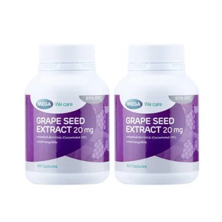 Mega We Care Grape Seed 20mg 2 ขวด (60 แคปซูล)