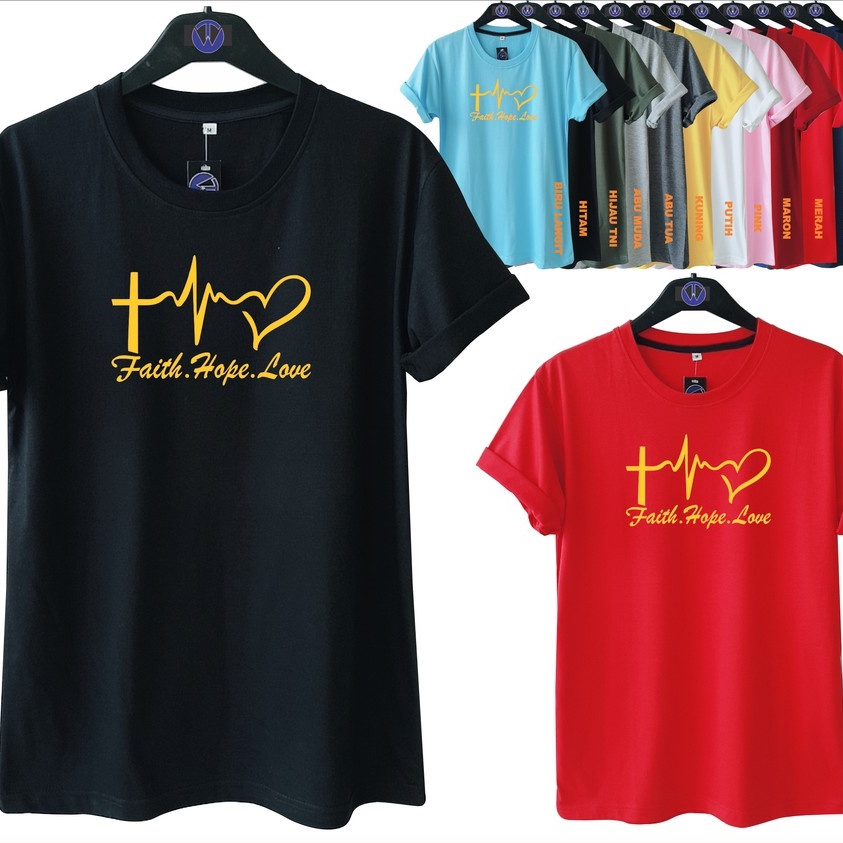 WT เสื้อยืด Spiritual Gold Faith Hope Love Distro