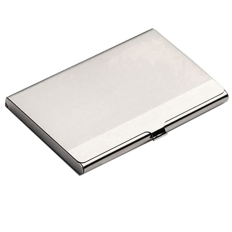 Business Name Card Holder Metal Stainless Steel Case (Silver,9.2*6CM