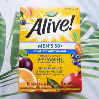 (Natures Way®) Alive! Mens 50+ Complete Multivitamin 50 Tablets วิตามินรวม สำหรับผู้ชาย วัย 50 ปีขึ้นไป