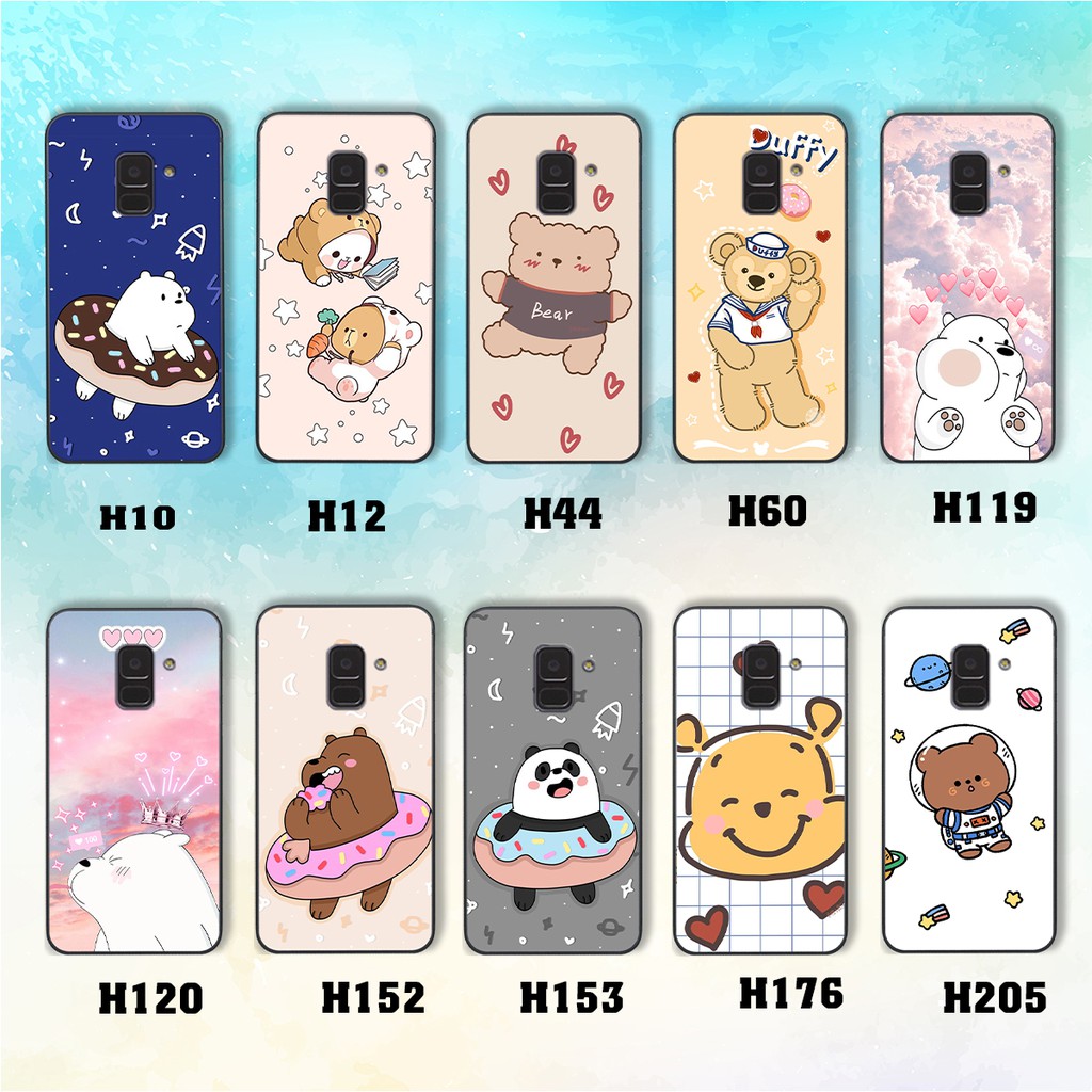 Samsung A8 2018 - Samsung A6 - Samsung A8 Plus - Samsung A6 Plus - เคส Samsung j8 พร้อมพิมพ์ลายหมีน่