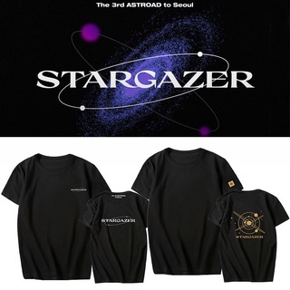 เสื้อยืดแขนสั้นลําลอง พิมพ์ลาย Kpop ASTRO STARGAZER แฟชั่นฤดูร้อน สําหรับผู้ชาย และผู้หญิงS-5XL