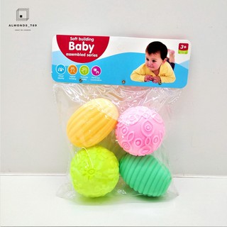 บอลยางบีบได้มีเสียงปิ๊ปๆ สีสันสดใส ของเล่นลอยน้ำ   [A101-3]