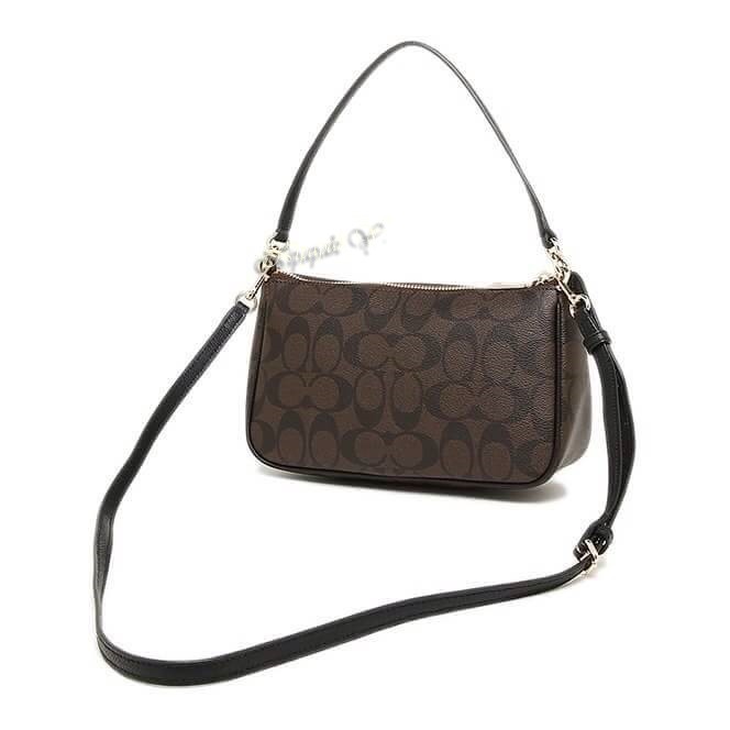 COACH TOP HANDLE POUCH IN SIGNATURE F36674 (IM/Brown/Black)