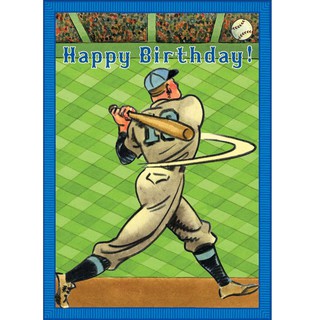 eeBoo  Baseball Home Run Birthday Card การ์ดอวยพรวันเกิด