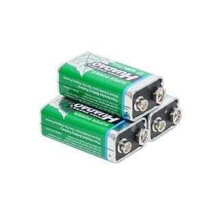 ถ่าน ขนาด 9V ปลอดสารตะกั่ว ปลอดภัย 0.00% MECURY CADMIUM HUADAO 9V (1ก้อน สีเขียว)