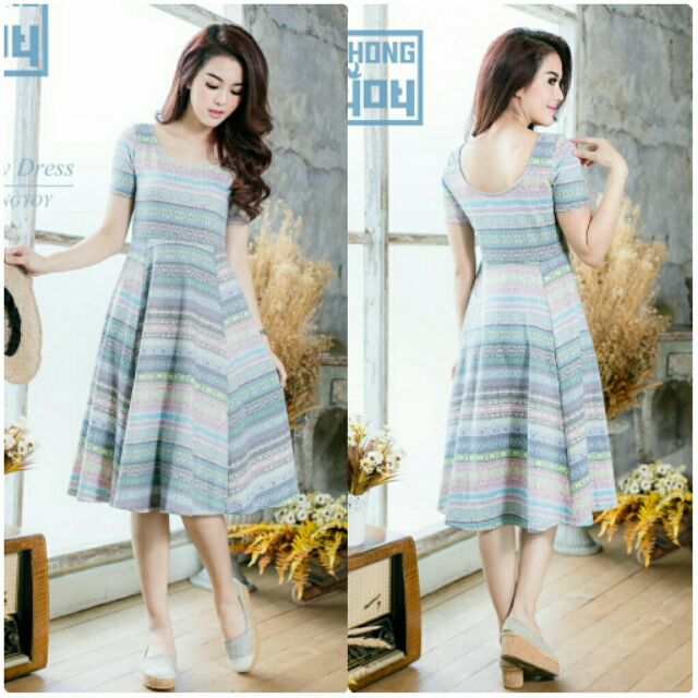 Thongyoy 💚 พร้อมส่ง เดรส Aztec Jersey Dress