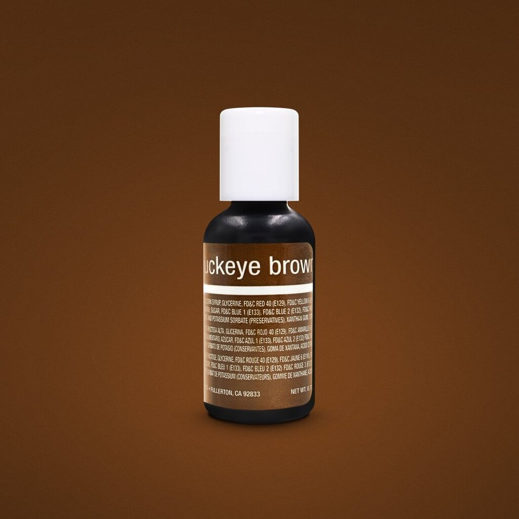 Chefmaster Buckeye Brown Liqua-Gel Food Coloring 20ml (5105)/0.7oz สีเจลผสมอาหาร สีน้ำตาล