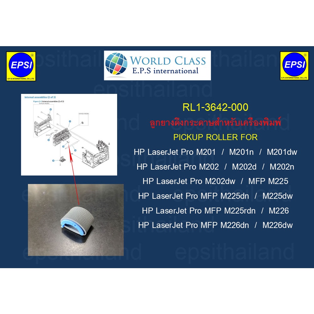 RL1-3642-000 ลูกยางดึงกระดาษ PICKUP ROLLER FOR HP LaserJet Pro M201/M202/MFP M225/M226