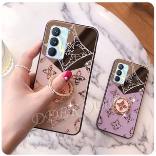 เคสโทรศัพท์ realme GT Master Edition Casing Ins Luxury Acrylic Diamond Clover With Ring Bracket Stand Holder Hard Case RealmeGT เคส