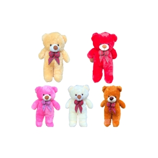 ตุ๊กตาหมีปุย โบว์ลายสก๊อตแดง ขนนุ่มน่ากอด ขนาด26 นิ้ว หรือ 65 cm