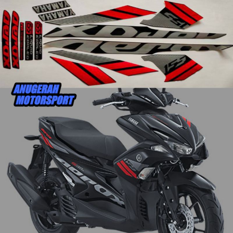 Hitam MERAH 2017 Yamaha aerox black red graphic striping/trim sticker