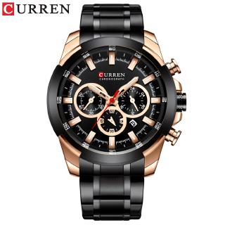 Stainless Steel Mens Watch CURREN New Sports Watch Chronograph and Luminous pointers Wristwatch Fashion Mens Dress Watc