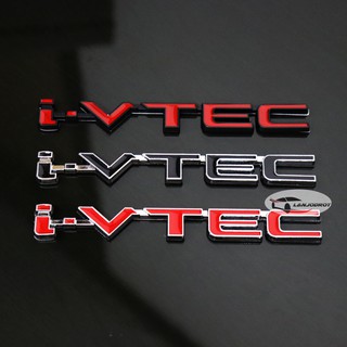 โลโก้ โลหะ i-VTEC ติดรถ ฮอนด้า HONDA ขนาด 1.5 x 12.8 cm.