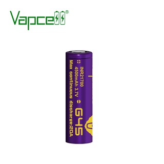 ถ่านชาร์จ Vapcell 21700 G45 4500 mAh 20A ม่วงลายหมี