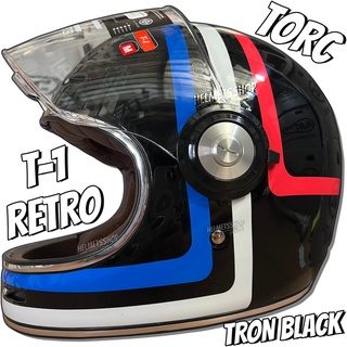 TORC T-1 RETRO TRON BLACK [ แว่นชั้นเดียว ] [ นวมถอดซักได้ ] [ มีช่องเว้า ]