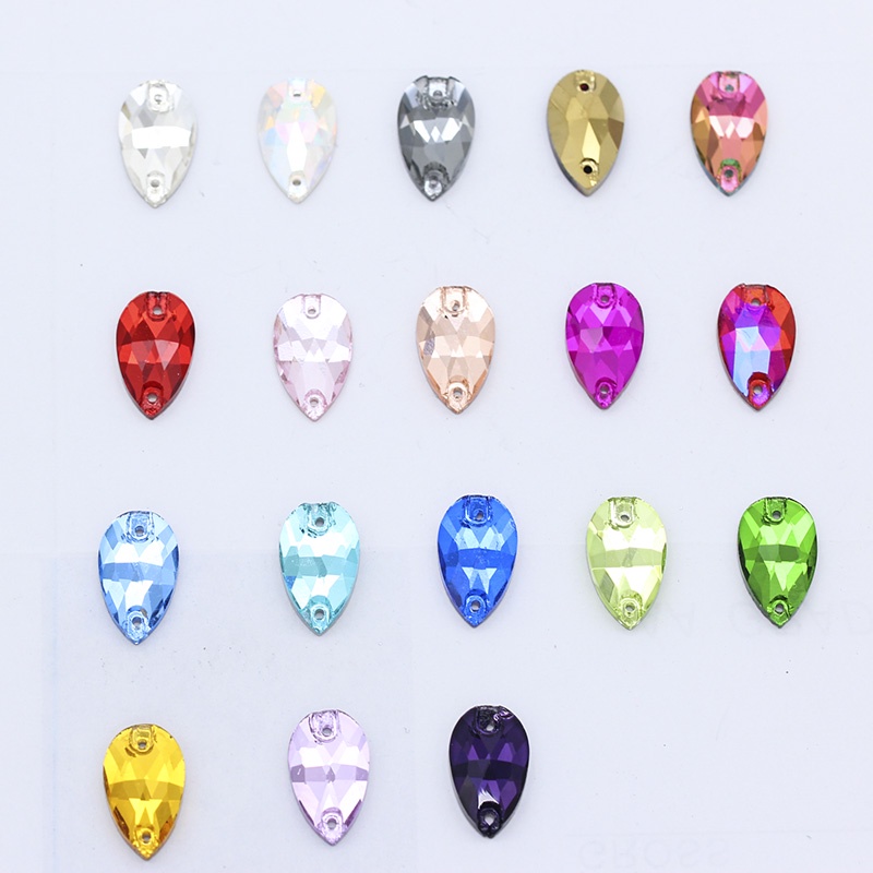 72 ชิ้น 7x12 มิลลิเมตร waterdrop แก้วคริสตัลเย็บอัญมณีแฟนซีหินเงิน flatback กาว on/sew on rhinestones 2 หลุมลูกปัดสําหรับ DIY หัตถกรรม headdress เสื้อผ้าเครื่องประดับทํา