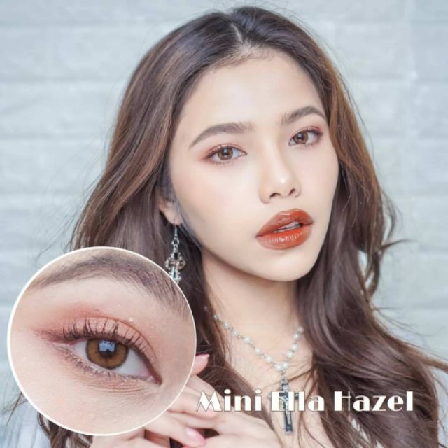 Kitty kawaii mini Ella สายตา -00 ถึง -1000 brown gray Contactlens บิ๊กอาย คอนแทคเลนส์ ราคาถูก แถมตลับฟรี