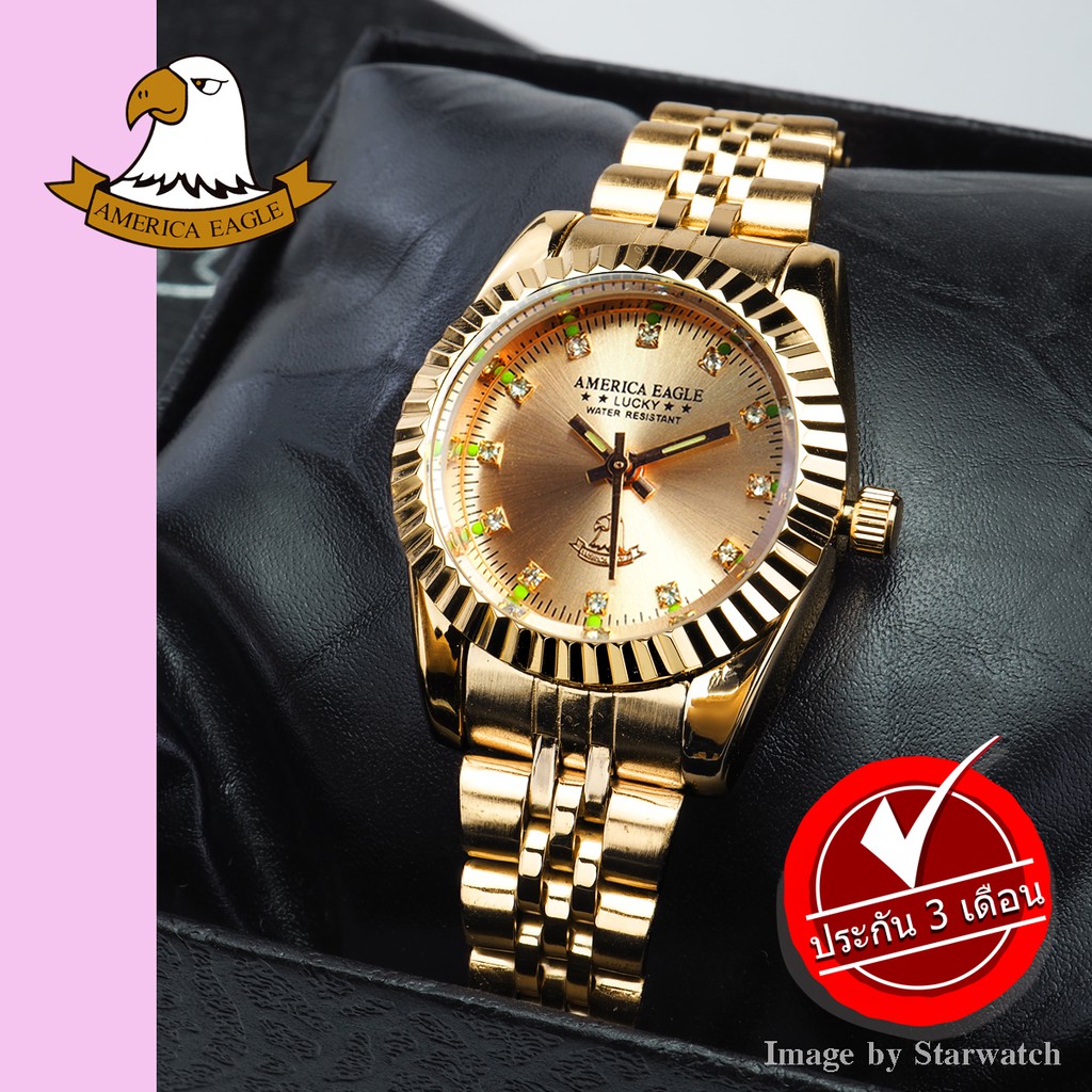GRAND EAGLE นาฬิกาข้อมือผู้หญิง สายสแตนเลส รุ่น AE001L – GOLD/GOLD