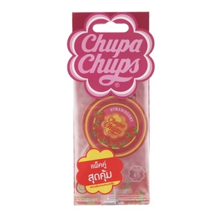 Chupa chups air freshner strawberry cream double pack แผ่นหอมปรับอากาศแพ๊คคู่ จูปาจุ๊บส์