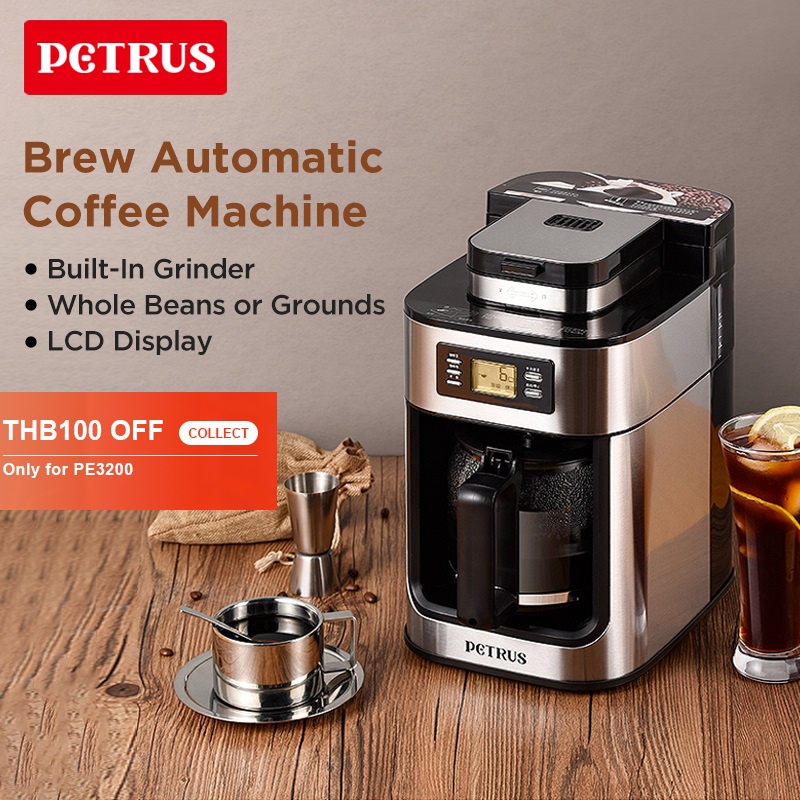 Petrus PE3200 Stainless Steel10cup Drip Coffee Maker Brew Automactic