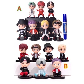 โมเดล ศิลปินเกาหลี (ตัวใหญ่) วง BTS ชุด 7 ตัว มี 2 แบบ ความสูง 11 cm (uy/jj)