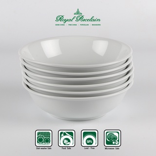 Royal Porcelain ชามแกงทรงตื้น 16.5 ซม. P0307x6 เนื้อพอร์ชเลน…