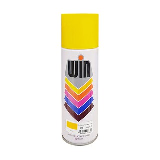 สีพ่น อุปกรณ์ก่อสร้าง สีกระป๋อง สีสเปรย์ WIN #218 Yellow 400CC