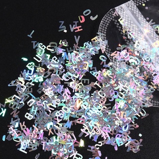 ตัวอักษรสีโฮโล (2g) Holographic Laser  Letters Chunky Glitter