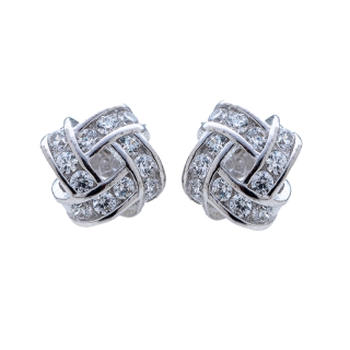 Malai Gems ต่างหูเพชร เงินแท้ Silver 925 เพชรสวิส CZ เคลือบทองคำขาว รุ่น 225-E14084 แถมกล่อง ต่างหูCZ ต่างหูเงินแท้