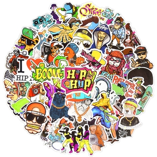 50 PCS Hip Hop Stickers Graffiti Pop Culture Rock Cool Sticker Pack Rap DJ DIY Skateboard Laptop Luggage Guitar Car Vinyl Decals