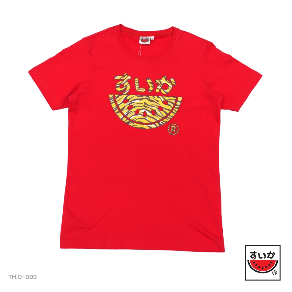 แตงโม (SUIKA) - เสื้อแตงโม คอกลม โลโก้เสือทอง GOLDEN TIGER ( TM.O-009 )