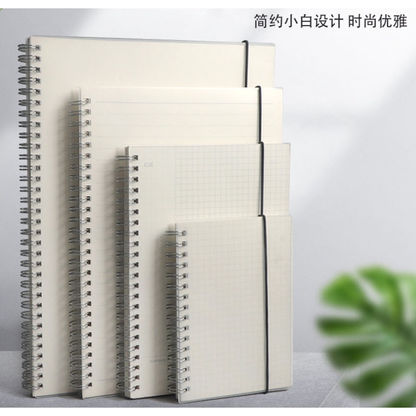 สมุดโน๊ต [ไม่มีสายรัดสมุด] สมุดจดบันทึก ปกขุ่น กันน้ำ A6 A5 B5 A4 - 80แผ่น ห่วงข้าง เส้นบรรทัด สมุด